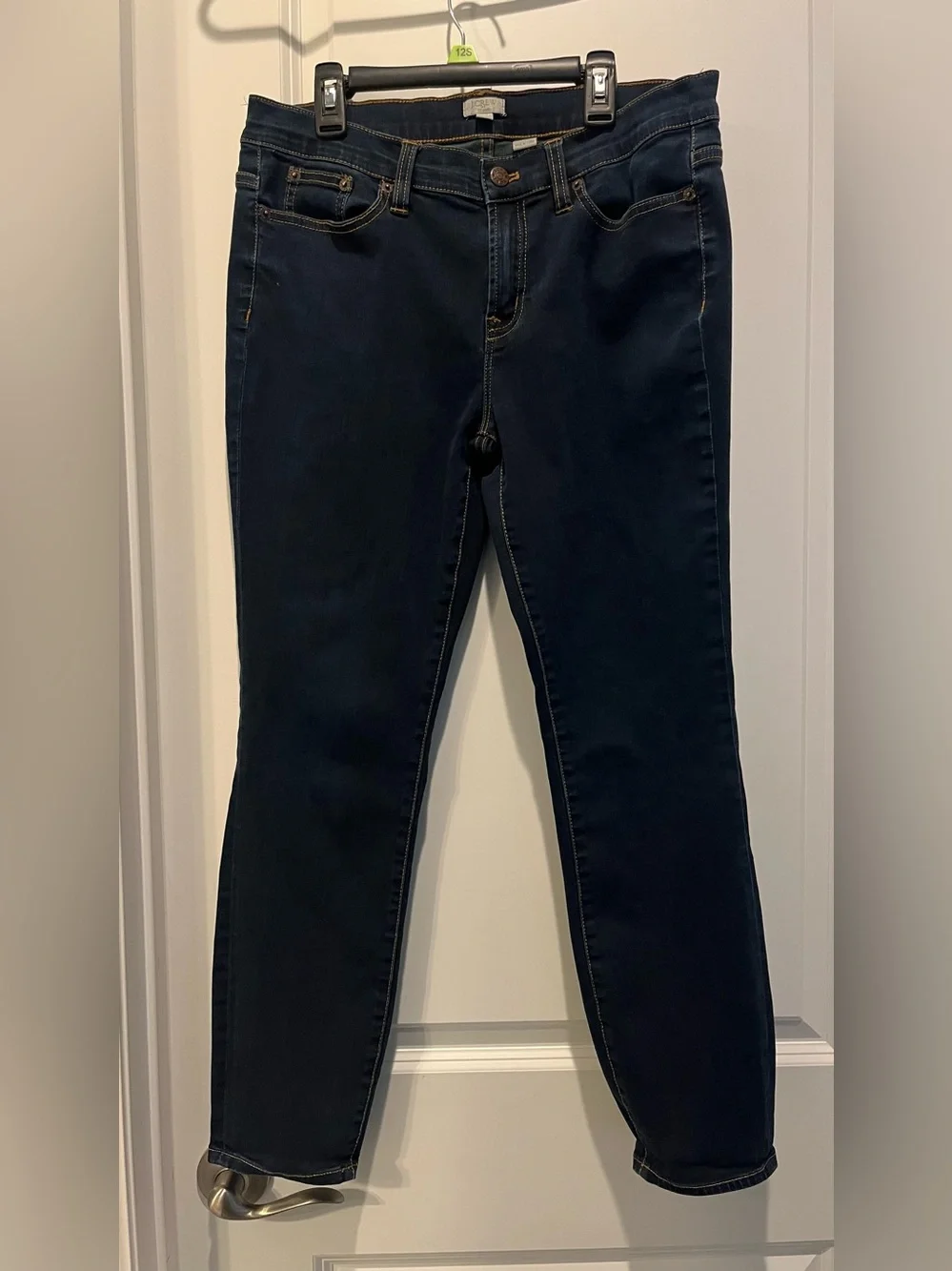 Women’s J. CREW STRETCH Dark Blue Mid- Rise Skinny  Denim Jeans Size 30 - Picture 2 of 14